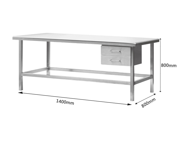 不锈钢带抽屉工作台-1